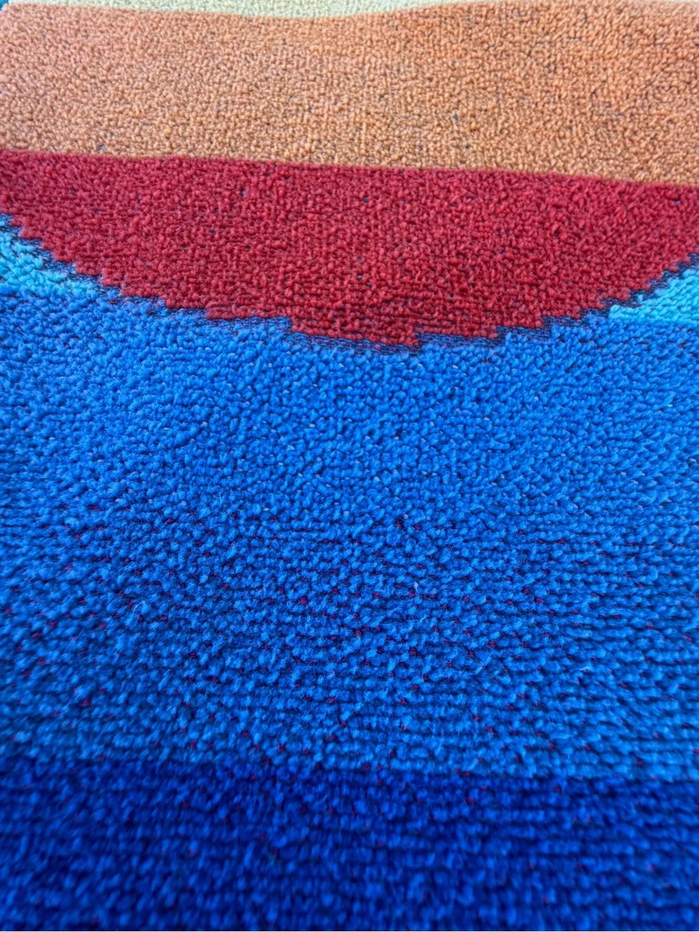 VTG TerriSol Retro Sailboat Oversized Beach Towel Blanket 100% Cotton 54” x 61”
